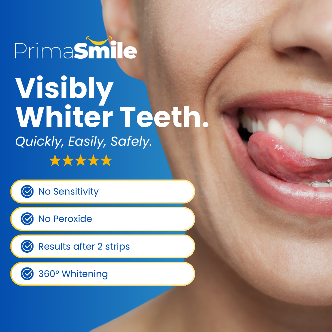 Prima Smile Teeth Whitening Strips + Prima Smile Teeth Whitening Powder.